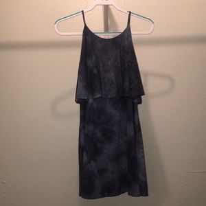 Medium suede spaghetti strap midi dress.